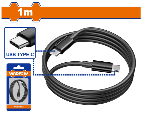 Cablu USB pentru acumulatori si incarcatoare Wadfow, tip C, lungime cablu 1m