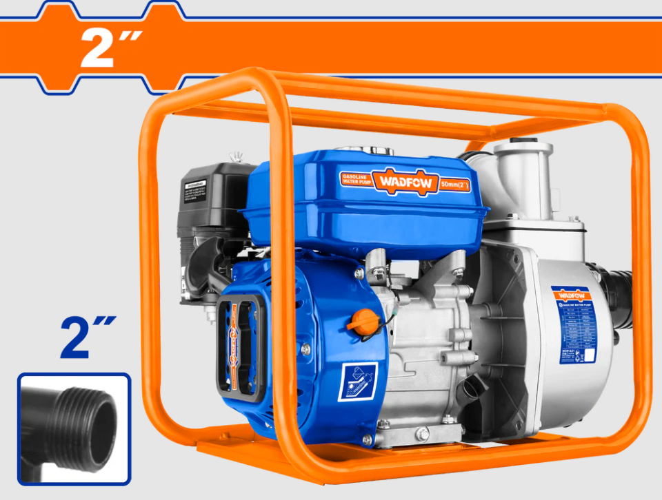 Motopompa pe benzina Wadfow, 2", 7CP, 208cc, 550l/min, rezervor 3.6L, inaltime refulare 30m, adancime 8m