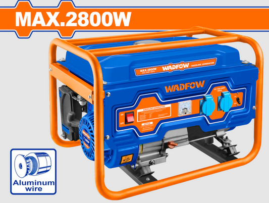 Generator pe benzina Wadfow, 4 timpi, monofazic, 2800W, 3000rpm, 210cc, 7CP, rezervor 15L, autonomie 12h
