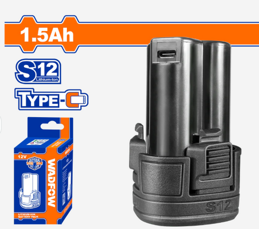 Acumulator Wadfow 12V, 1.5 Ah, Li-Ion, port incarcare USB tip-c, compatibil tuturor uneltelor S12
